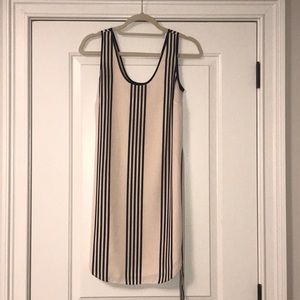 Striped silk slip dress